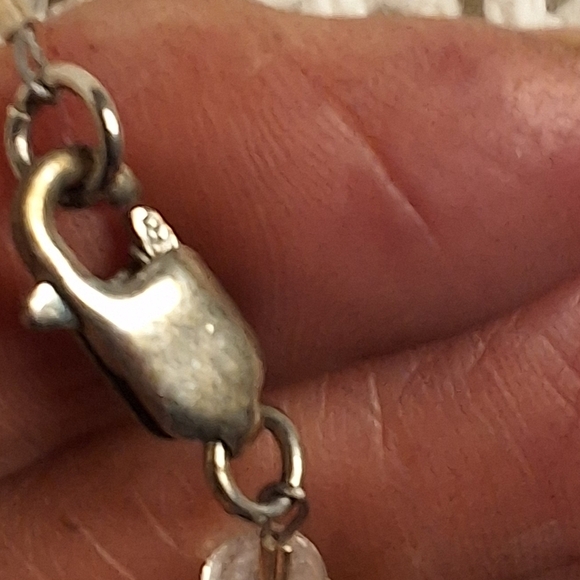 Vintage quartz tiered necklaceDouble strand clear quartz with aquafaceted - Picture 3 of 9